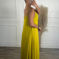 Vestido oversize de alças Amarelo