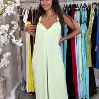 Macacão oversize com argola dourada em Verde Agua