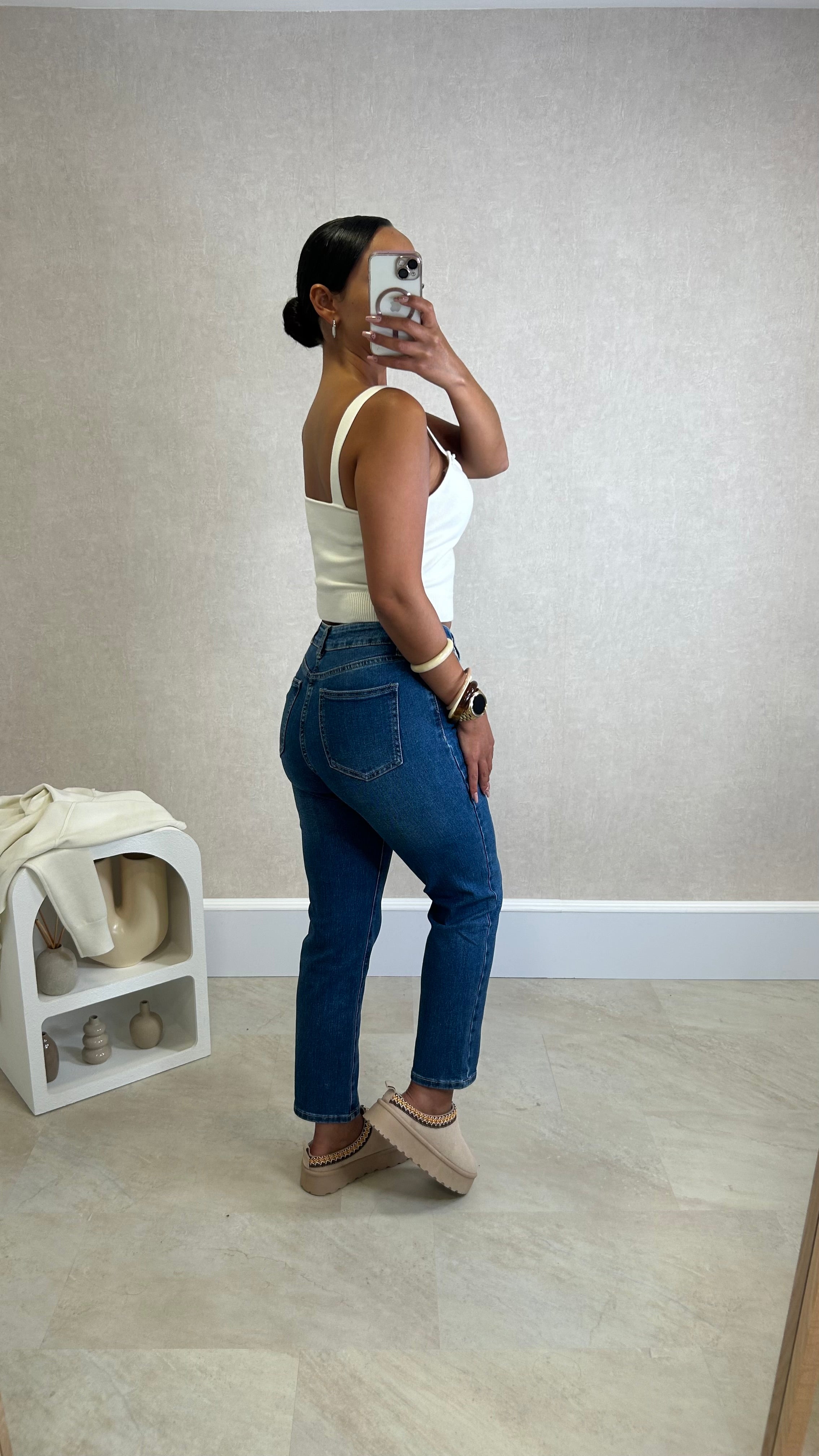 Calça Redial Mom Jeans Ganga Escura