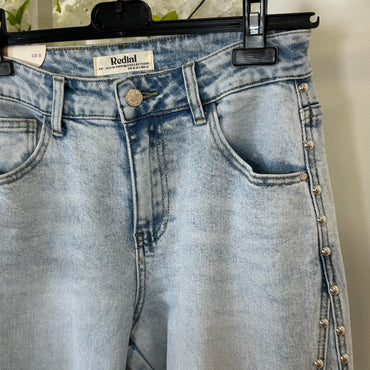 Calça de Ganga Wide Leg REDIAL com tachas