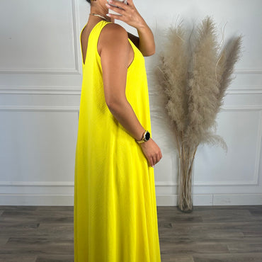 Vestido oversize de alça grossa Amarelo
