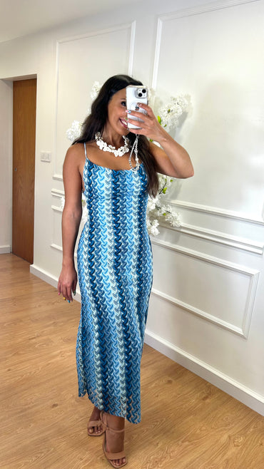 Vestido de Rede tons de Azul