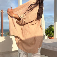 Camiseiro Camel de algodão