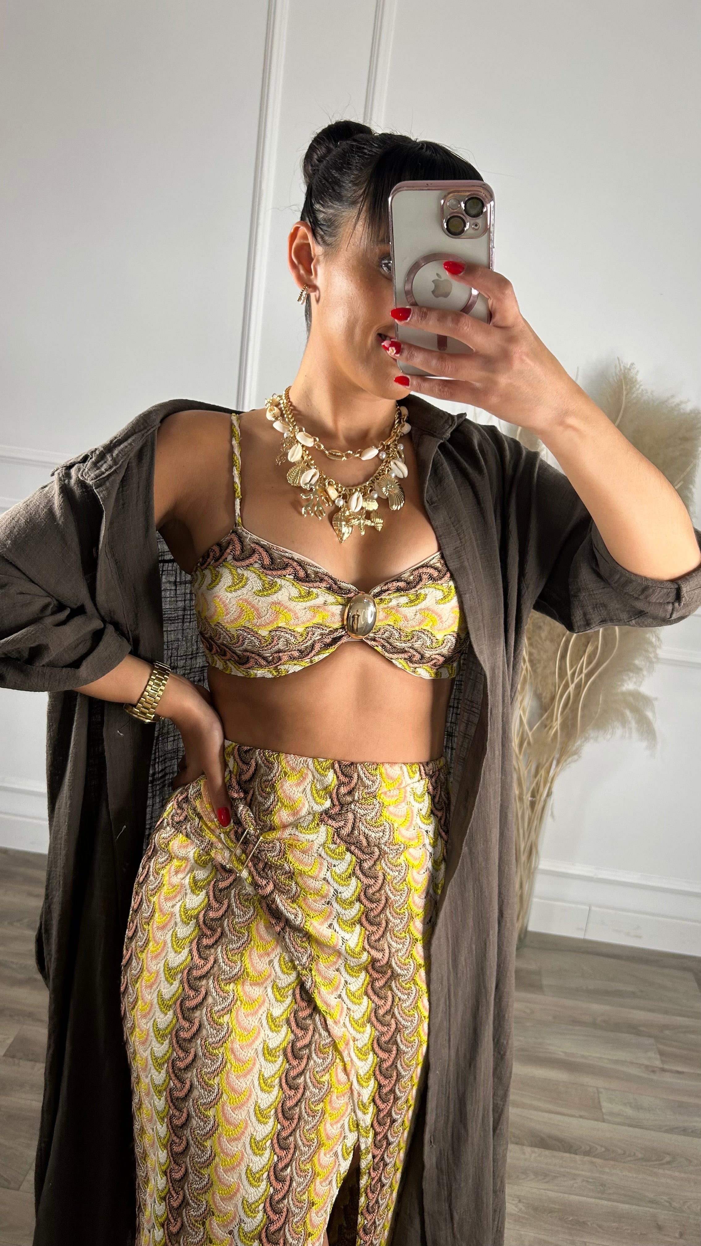 Conjunto Rendado Saia + Top