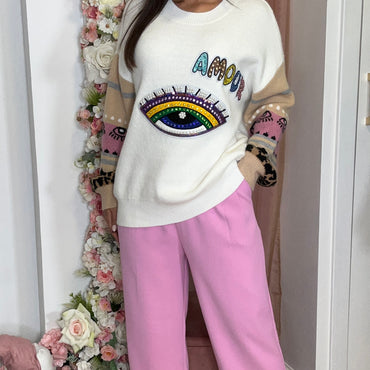 Camisola malha com Olho Turco