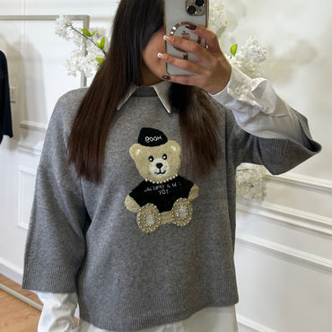 Camisola malha Urso Cinza