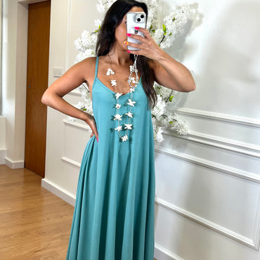 Vestido oversize de alças Menta