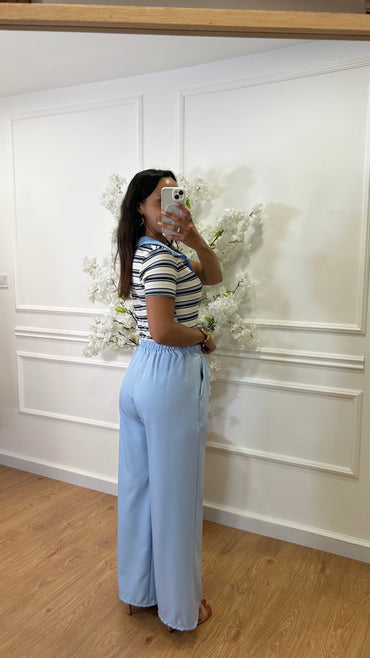 Calça com elastico Azul Bébé