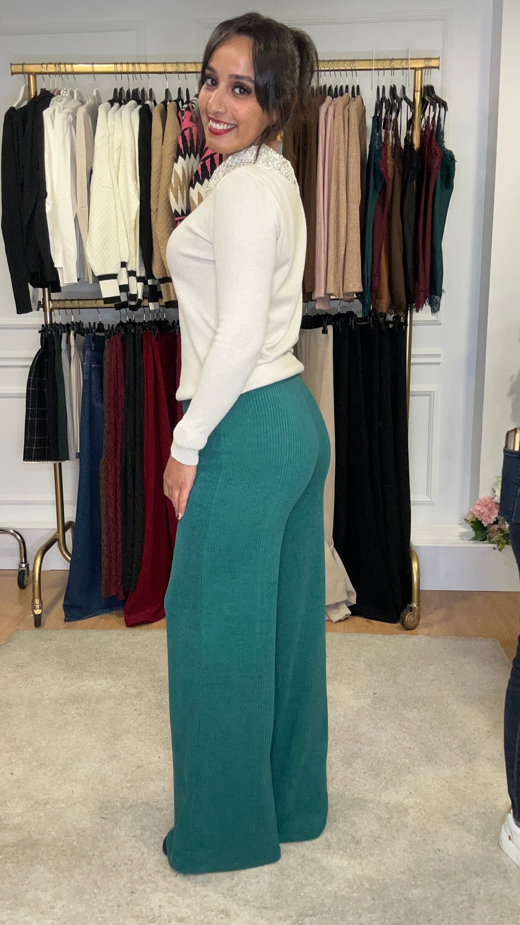 Pantalona bombazine Verde Esmeralda