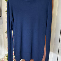 Camisola basica de gola alta azul marinho