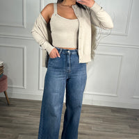 Calça de Ganga Wide Leg REDIAL ganga escura