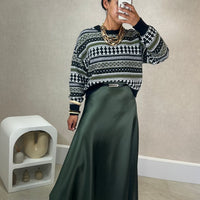 Saia Acetinada Verde Tropa