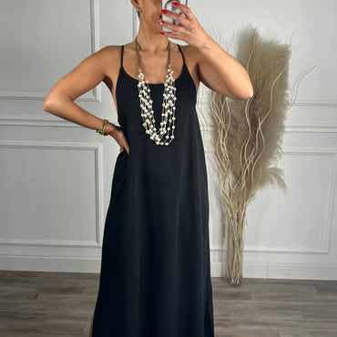 Vestido de Alças Cruzadas Preto