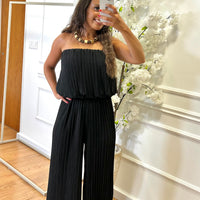 Conjunto Plissado Top Cai-Cai + Pantalona em Preto