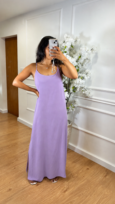 Vestido de Alças Cruzadas Lilas