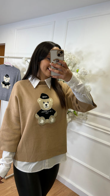 Camisola malha Urso Camel