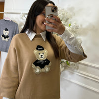 Camisola malha Urso Camel