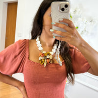 Vestido Salmão Repuxado