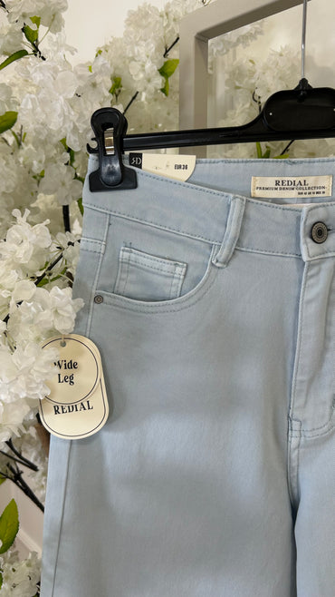 Calça de Ganga Wide Leg REDIAL Azul Bébé