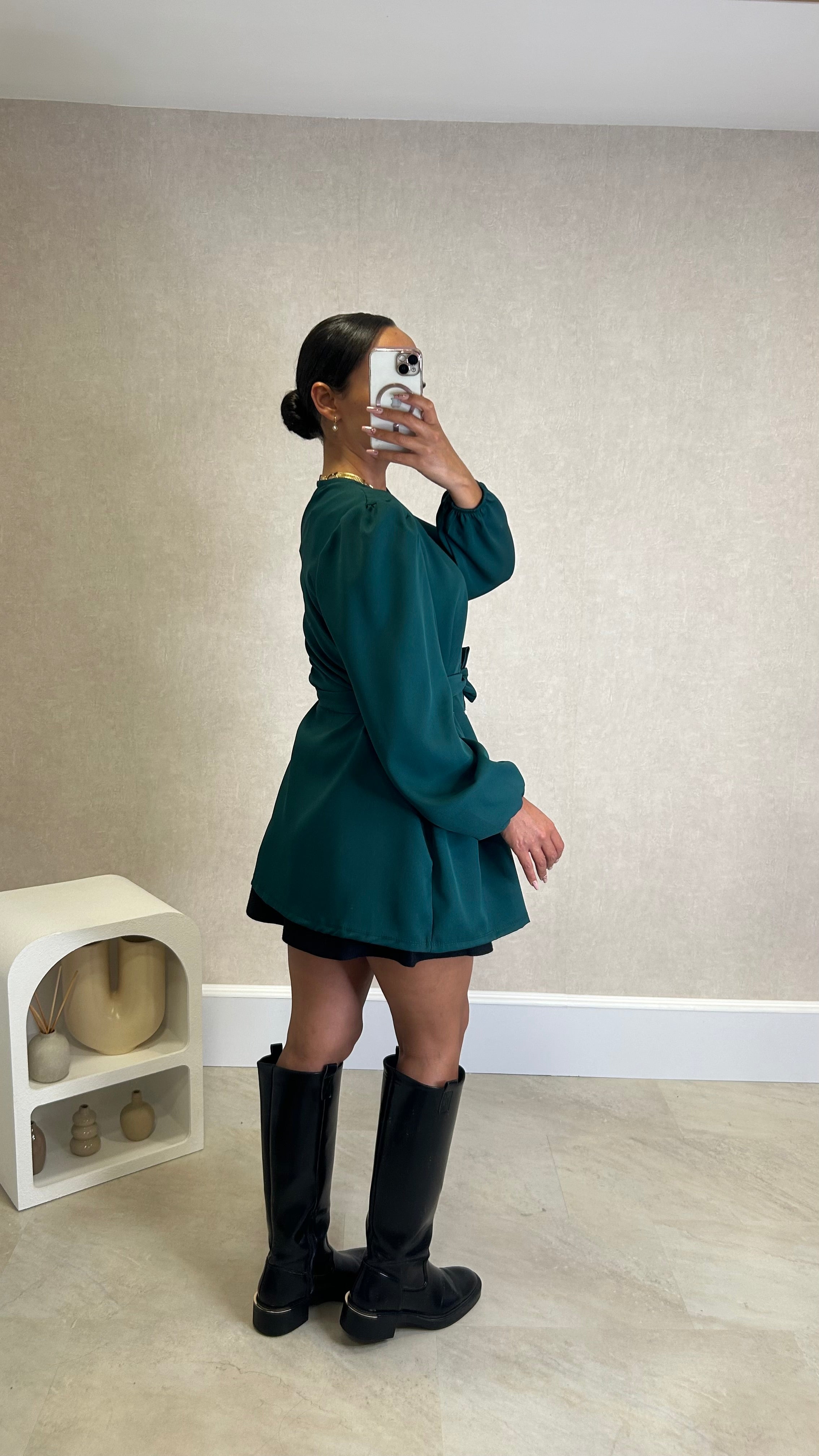 Blusa/Blazer Acetinado Verde Esmeralda