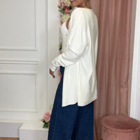 Conjunto Top com brilhos + Casaco Branco